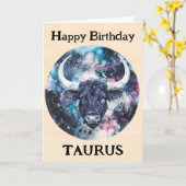 Happy Birthday Taurus Zodiac Kaart (Gele Bloem)