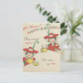  Happy Birthday Tea Briefkaart (Staand voorkant)