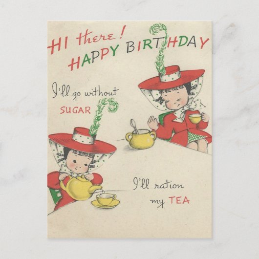  Happy Birthday Tea Briefkaart (Voorkant)