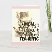 Happy Birthday Tea Loving Mom Funny Pun Kaart (Voorkant)