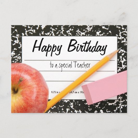 Happy Birthday Teacher Briefkaart (Voorkant)