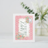 Happy Birthday Teacup Wenskaart Kaart (Staand voorkant)