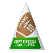 Happy Birthday Team Player Kinder Football Theme Feesthoedjes (Voorkant)