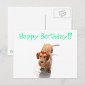 Happy Birthday Teckel Briefkaart (Voorkant / Achterkant)