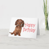 Happy Birthday Teckel Puppy Dog Kaart (Voorkant)