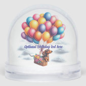 Happy Birthday Teckel Sneeuw Wereldbol Sneeuwbol (Achterkant)