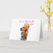 Happy Birthday Teckel wenskaart Kaart (Gele Bloem)