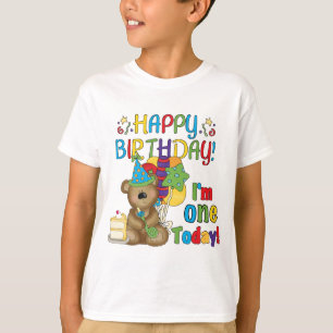 Happy Birthday Teddy Bear 1e T-shirts en geschenke