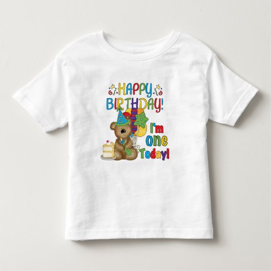 Happy Birthday Teddy Bear 1e T-shirts en geschenke (Voorkant)