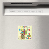 Happy Birthday Teddy Bear 1e T-shirts en geschenke Magneet (Insitu (Vaatwasser))