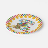Happy Birthday Teddy Bear 1st Birthday Paper Bord (Gekanteld)