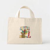 Happy Birthday Teddy Bear 2nd Tshirts en cadeautje Mini Tote Bag (Voorkant)