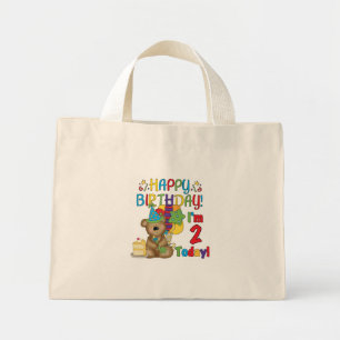 Happy Birthday Teddy Bear 2nd Tshirts en cadeautje Mini Tote Bag