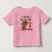 Happy Birthday Teddy Bear 3rd Tshirts en cadeautje (Voorkant)