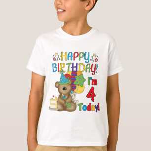 Happy Birthday Teddy Bear 4e T-shirts en geschenke