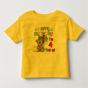 Happy Birthday Teddy Bear 4e T-shirts en geschenke