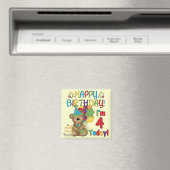 Happy Birthday Teddy Bear 4e T-shirts en geschenke Magneet (Insitu (Vaatwasser))