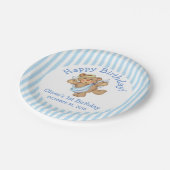 Happy Birthday Teddy Bear Angel Papieren Bordje (Gekanteld)