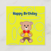 Happy Birthday Teddy Bear Enclosure Kaart (Achterkant)