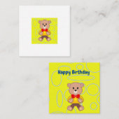 Happy Birthday Teddy Bear Enclosure Kaart (Voorkant / Achterkant)