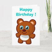 "HAPPY BIRTHDAY" TEDDY BEAR KAART (Voorkant)
