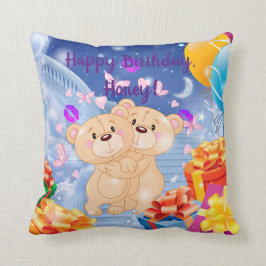 Happy Birthday Teddy Bear Kussen