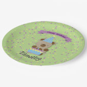 Happy Birthday Teddy Bear Papieren Bordje (Gekanteld)