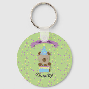Happy Birthday Teddy Bear Sleutelhanger
