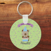 Happy Birthday Teddy Bear Sleutelhanger (Voorkant)