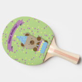 Happy Birthday Teddy Bear Tafeltennisbatje (Zijkant)