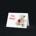 Happy Birthday Teddy Bear Wenskaart Kaart<br><div class="desc">Show your love with this Birthday Teddy Bear Greeting Card</div>