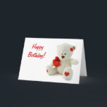 Happy Birthday Teddy Bear Wenskaart Kaart<br><div class="desc">Show your love with this Birthday Teddy Bear Greeting Card</div>