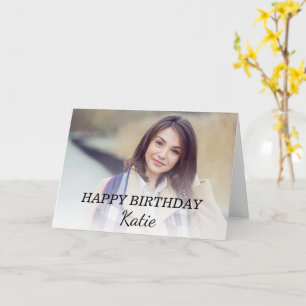 Happy Birthday Teen Girl Foto ouders Siblings Kaart