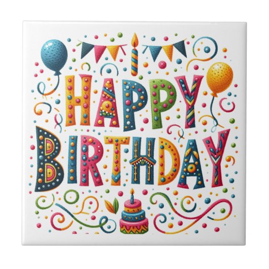 Happy Birthday Tegeltje (Voorkant)