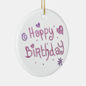 Happy Birthday-tekst afspelen Keramisch Ornament (Rechts)