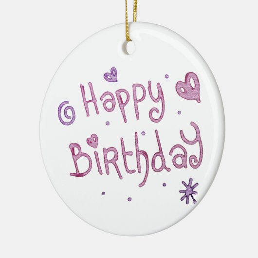 Happy Birthday-tekst afspelen Keramisch Ornament (Links)