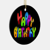 Happy Birthday-tekst afspelen Keramisch Ornament (Rechts)