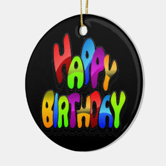 Happy Birthday-tekst afspelen Keramisch Ornament