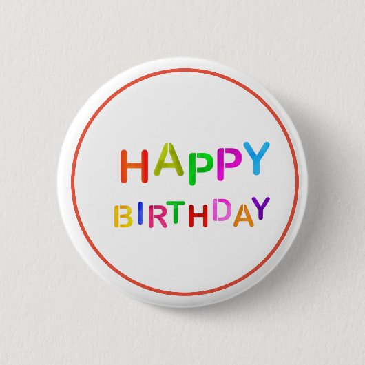 Happy Birthday-tekst afspelen Ronde Button 5,7 Cm (Voorkant)