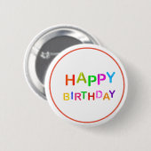 Happy Birthday-tekst afspelen Ronde Button 5,7 Cm (Voorkant /achterkant)