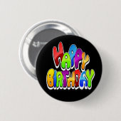 Happy Birthday-tekst afspelen Ronde Button 5,7 Cm (Voorkant /achterkant)