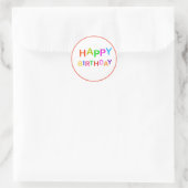 Happy Birthday-tekst afspelen Ronde Sticker (Tas)