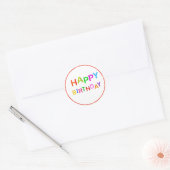 Happy Birthday-tekst afspelen Ronde Sticker (Envelop)