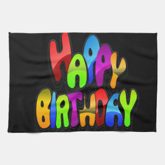 Happy Birthday-tekst afspelen Theedoek