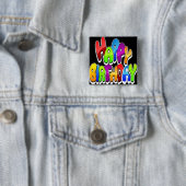Happy Birthday-tekst afspelen Vierkante Button 5,1 Cm (In situ)