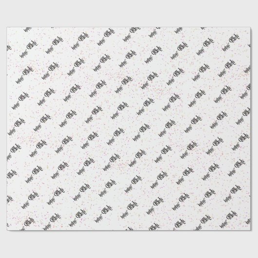 Happy Birthday-tekst met confetti op wit Cadeaupapier (Vlak)