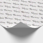 Happy Birthday-tekst met confetti op wit Cadeaupapier (Hoek)