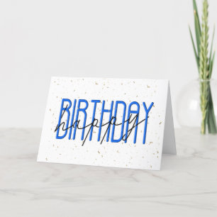 Happy Birthday-tekst met Gold Confetti Kaart