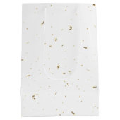 Happy Birthday-tekst met Gold Confetti Medium Cadeauzakje (Achterkant)