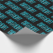 Happy Birthday-tekst op zwart Cadeaupapier (Hoek)